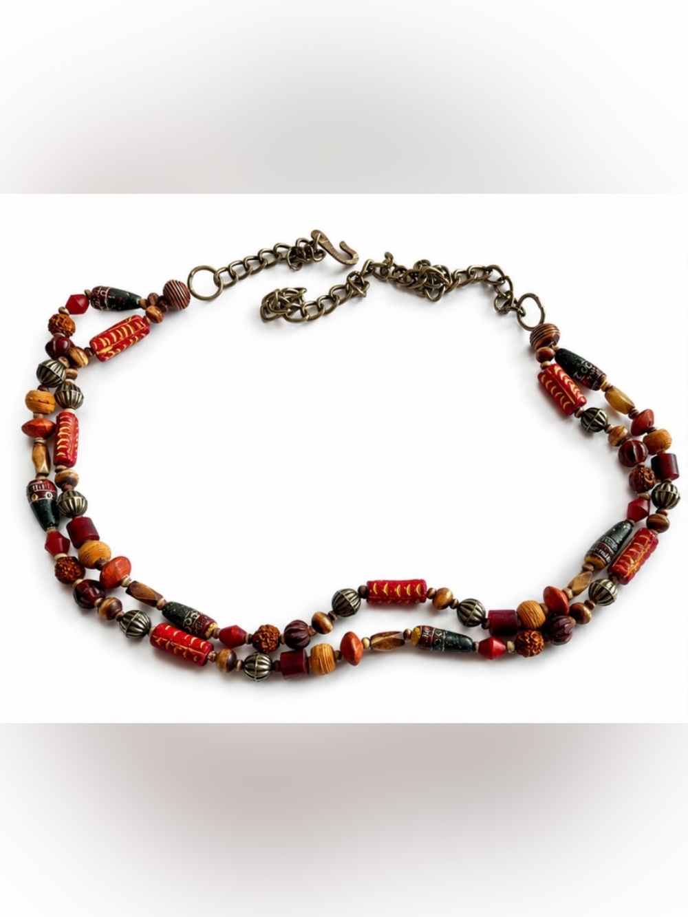 Vintage Boho Artisan Beaded Chain Belt